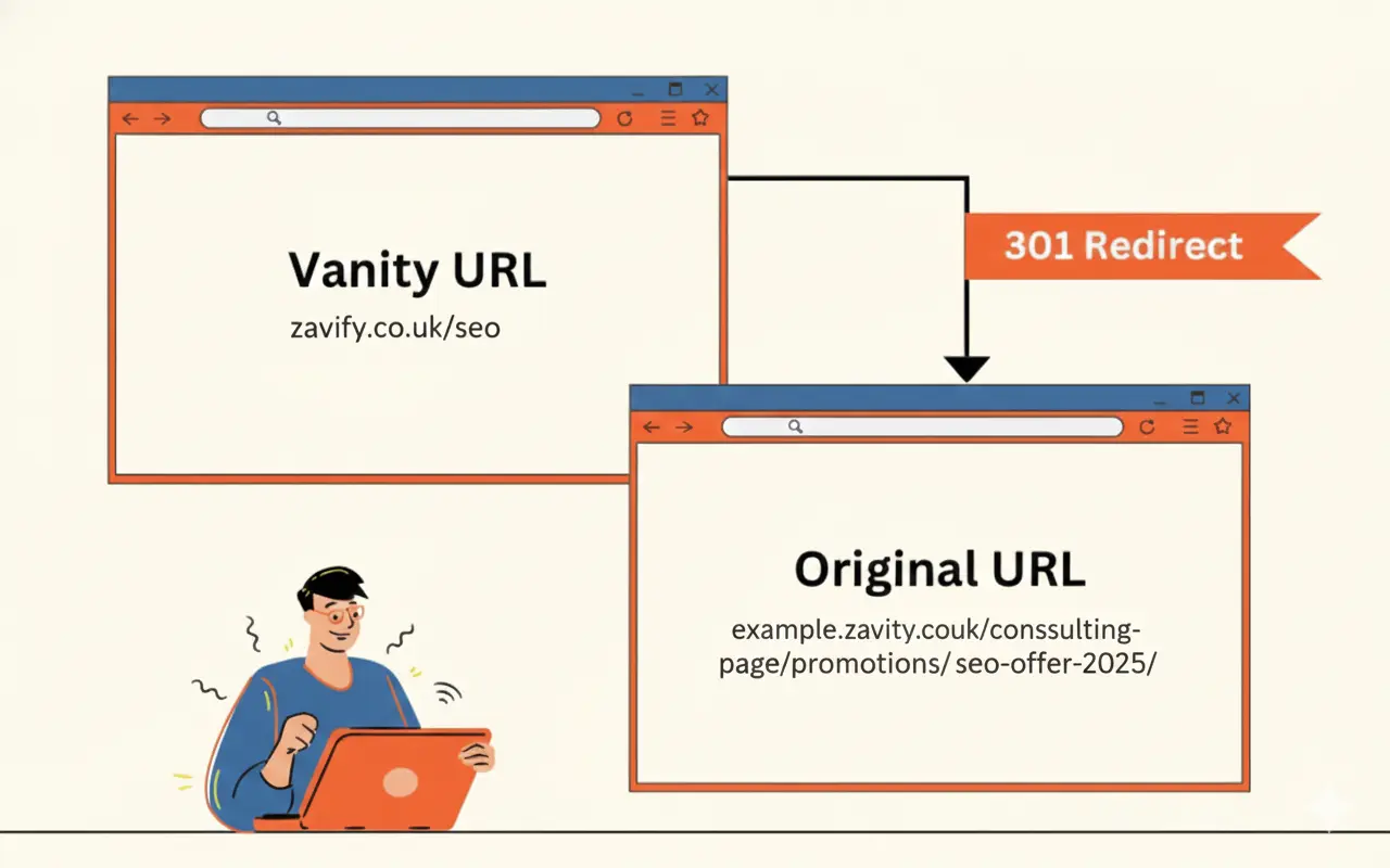 Vanity URL Example showing in this Image.