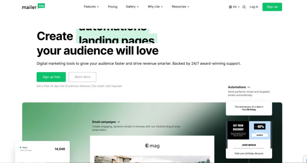 MailerLite ScreenShot
