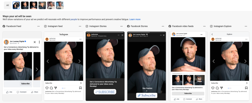 Ad Formats Screenshot