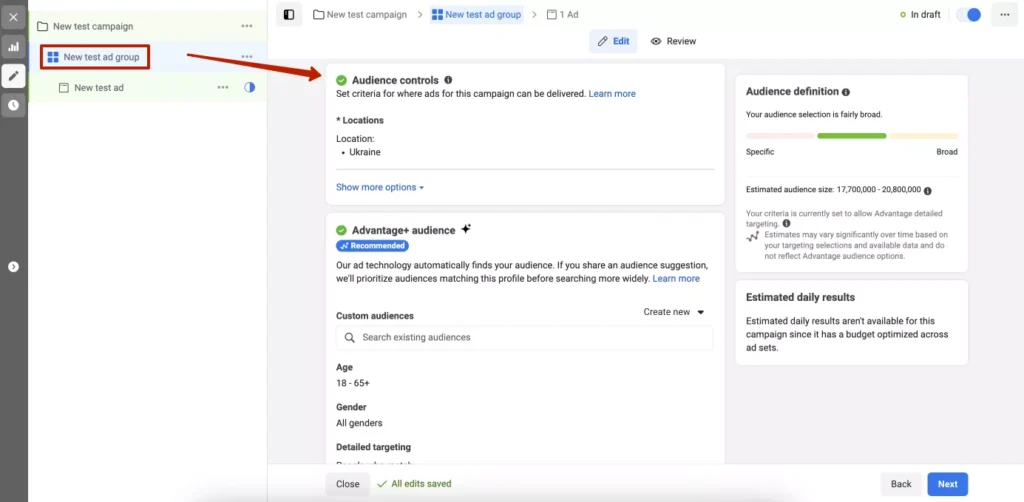 Dashboard of Meta Ads