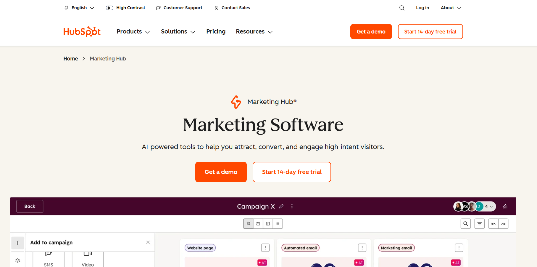 HubSpot Screenshot