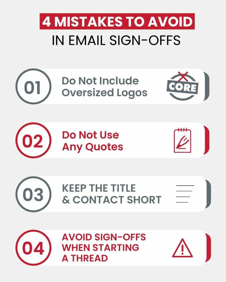 Avoid in Email Closings
