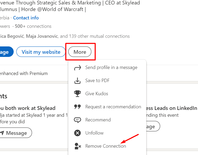 You Remove a LinkedIn Connection