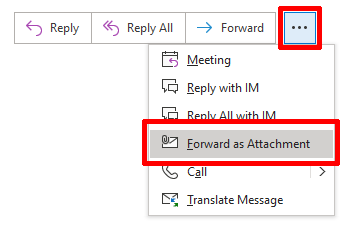Forward an Email as an Attachment