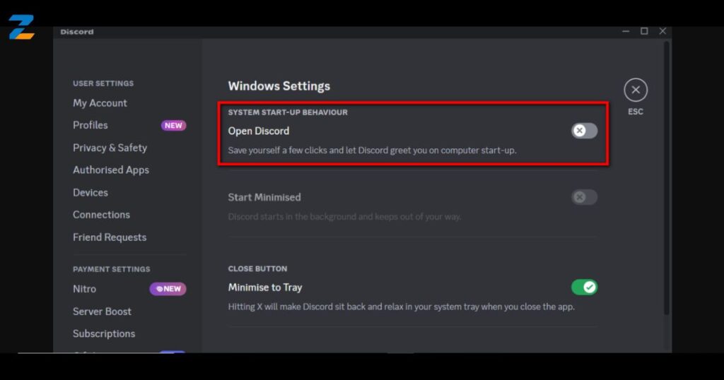 Discord from Opening on Startup
