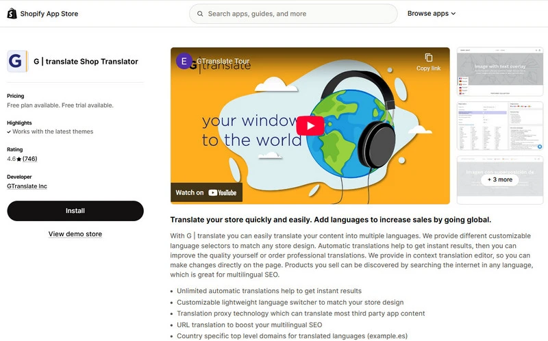 G | translate Shop Translator
