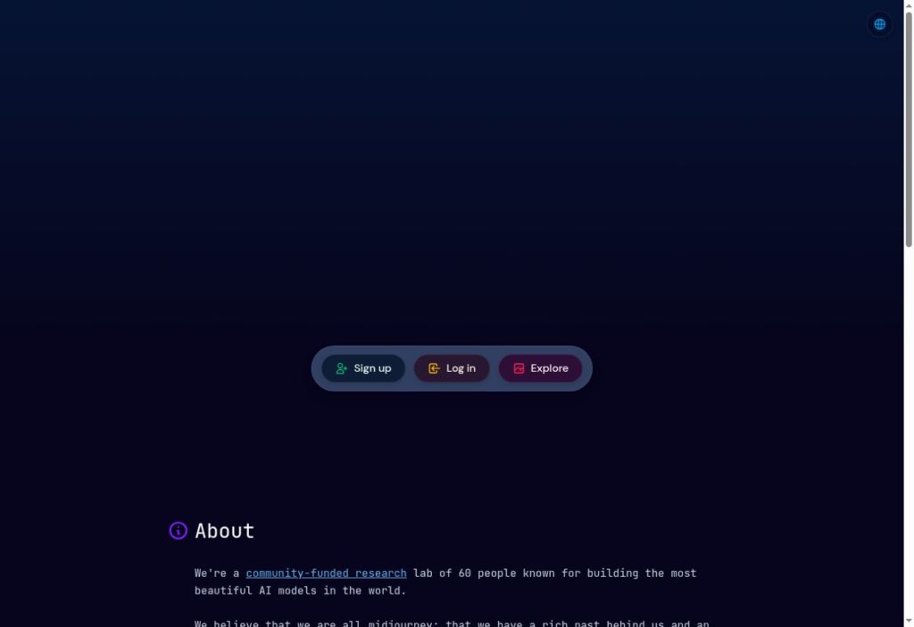 Midjourney homepage