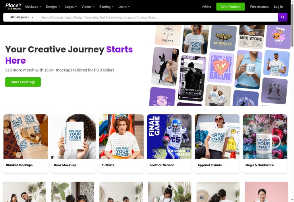 Placeit homepage