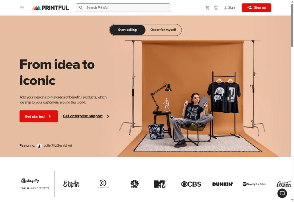 Printful homepage