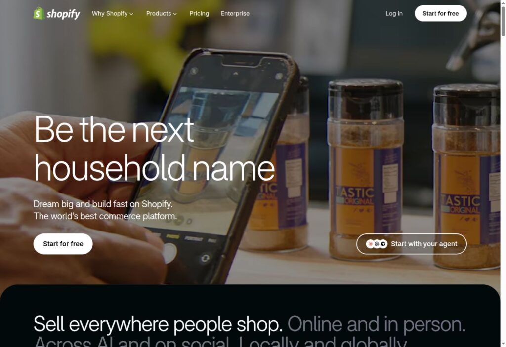 Shopify homepage